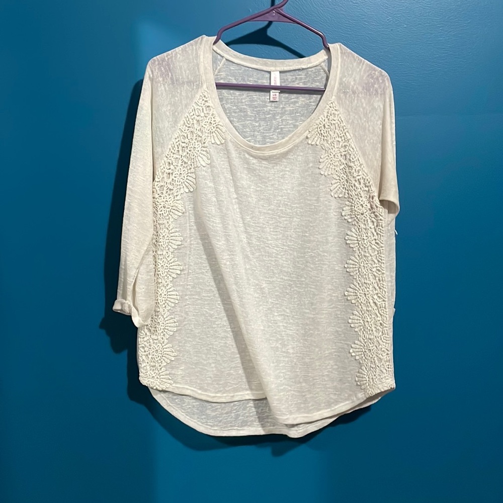White long sleeve size Large